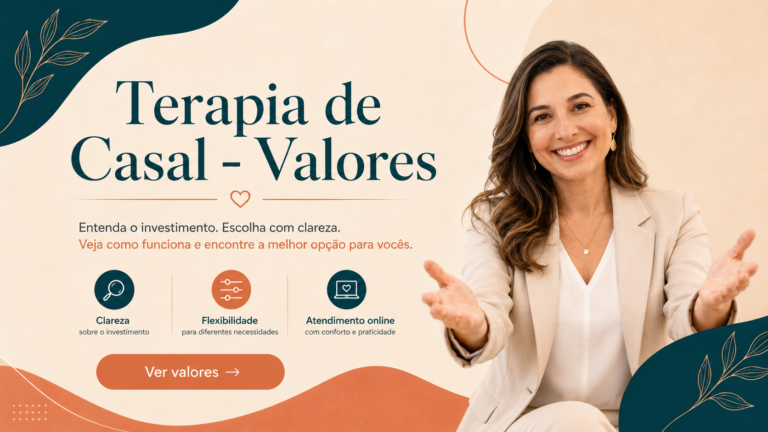 Terapia de casal - valores e preco